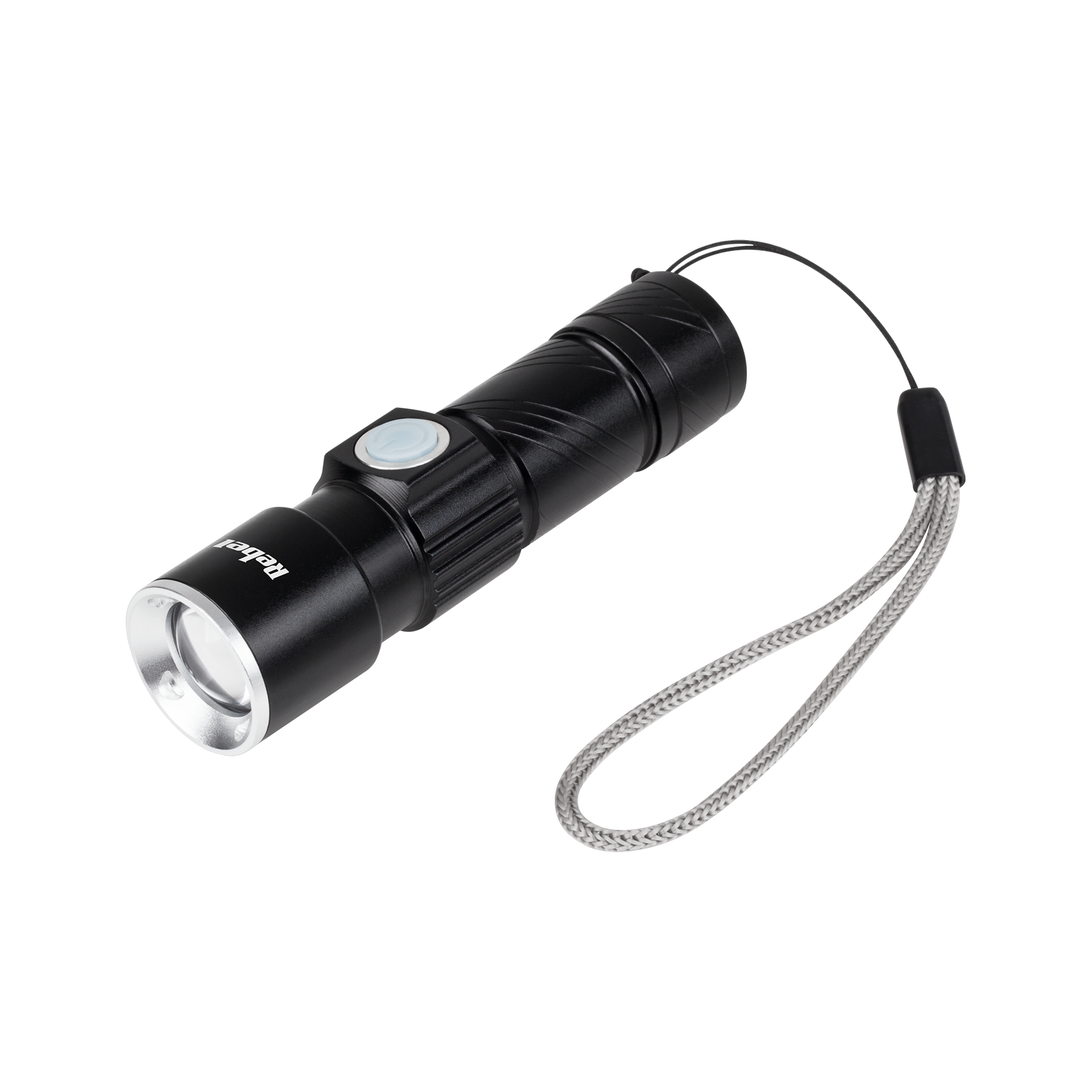 Rebel alumiiniumist taskulamp, 3 W, ZOOM, USB-pistik
