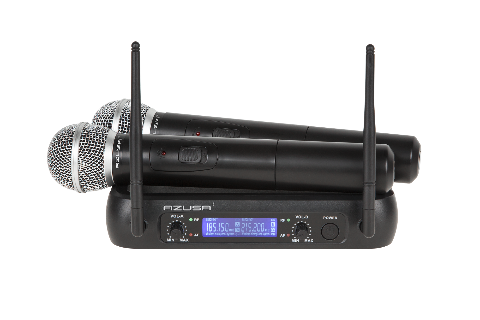 WR-358LD 2-kanaliline VHF juhtmevaba mikrofonikomplekt, 2 käsimikrofoni