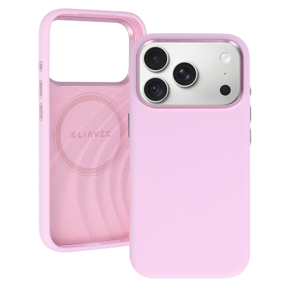 Liavec Silky ümbris metallist kaameraraamiga mudelile iPhone 18 Pro Max/17 Pro Max, roosa