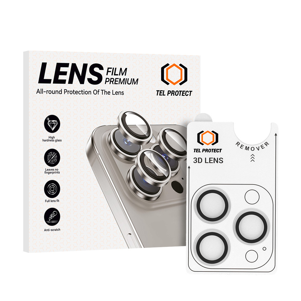 Tel Protect 3D Lens läbipaistvad karastatud kaitseklaasid Apple iPhone 18 Pro / 18 Pro Max kaameraläätsedele (3 tk)