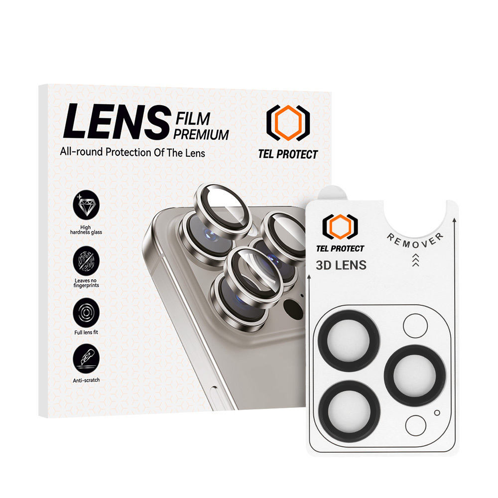 Tel Protect 3D Lens mustad karastatud kaitseklaasid Apple iPhone 18 Pro / 18 Pro Max kaameraläätsedele (3 tk)