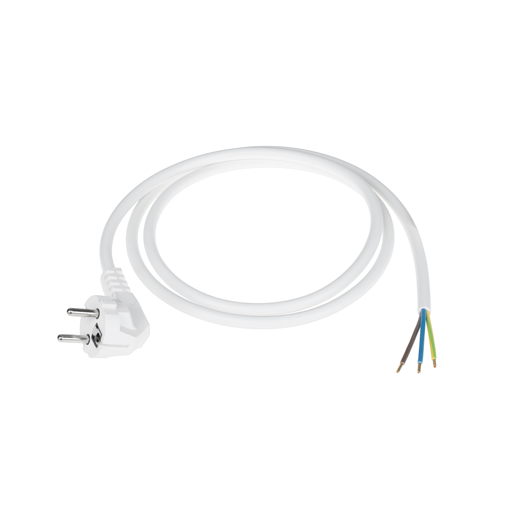 Toitekaabel nurkpistikuga, 3 x 1,5 mm², 1,5 m, valge