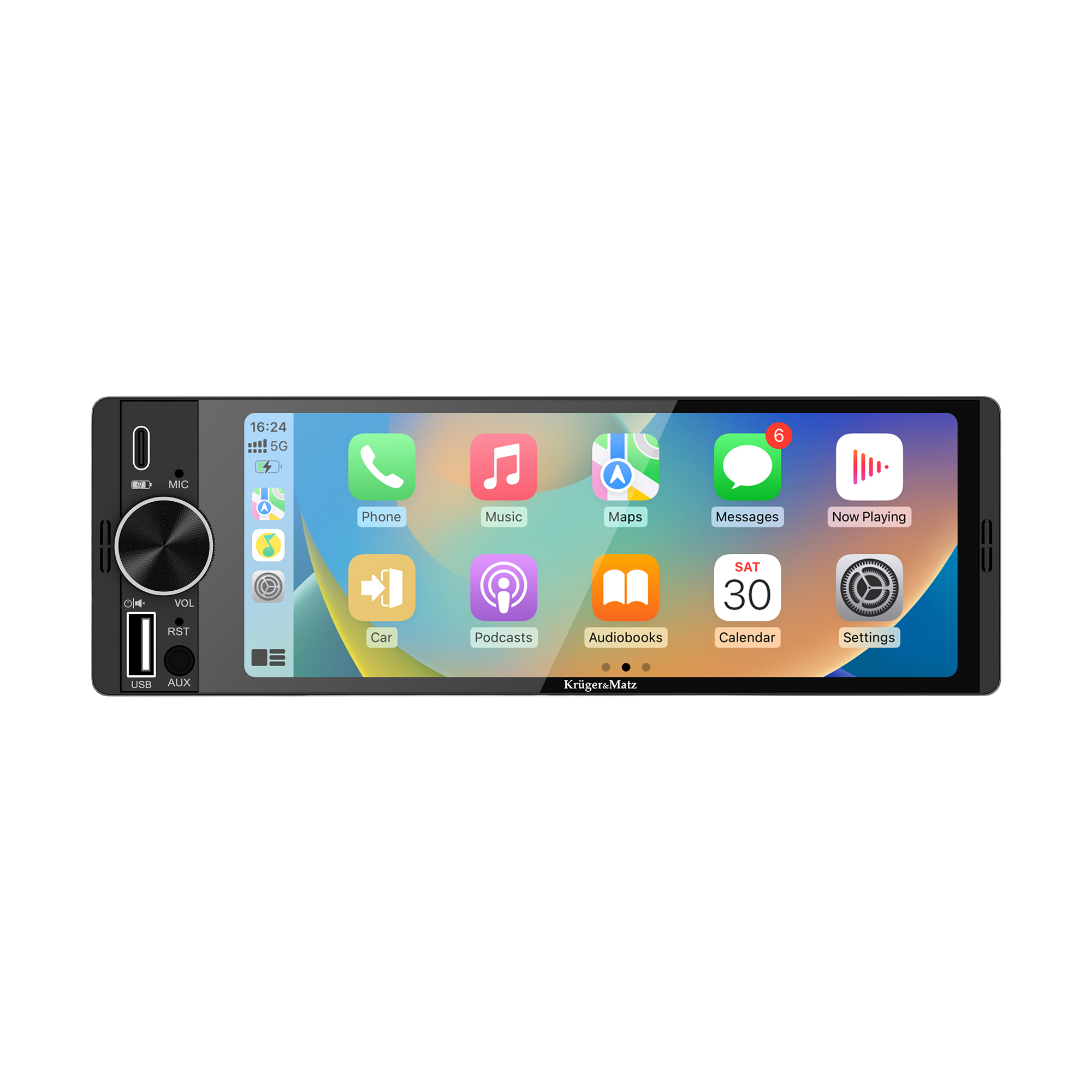 Krüger&Matz KM2016 – 1-DIN autoraadio CarPlay ja Android Autoga