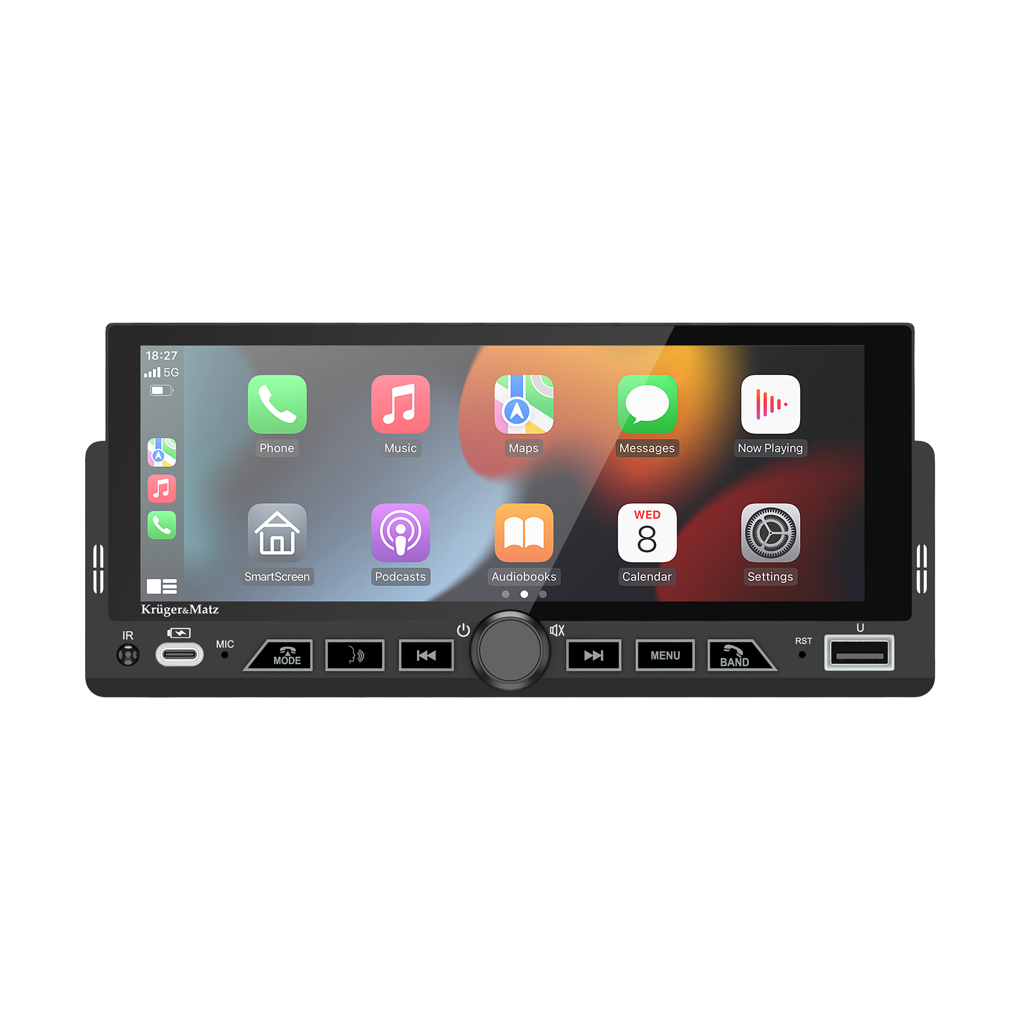 Krüger&Matz KM2017 – 1-DIN autoraadio CarPlay ja Android Autoga
