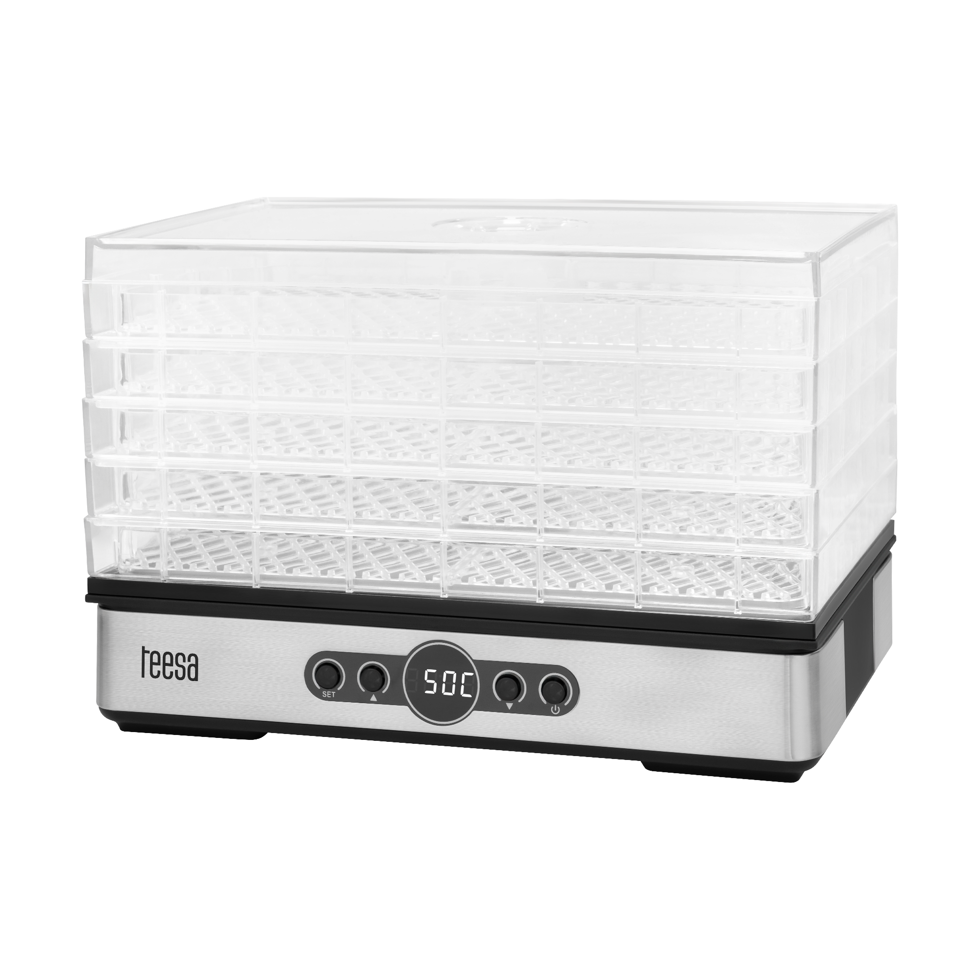 TEESA seene-, köögivilja- ja puuviljakuivati, 400 W, 5 resti, ekraan, õhuringlus