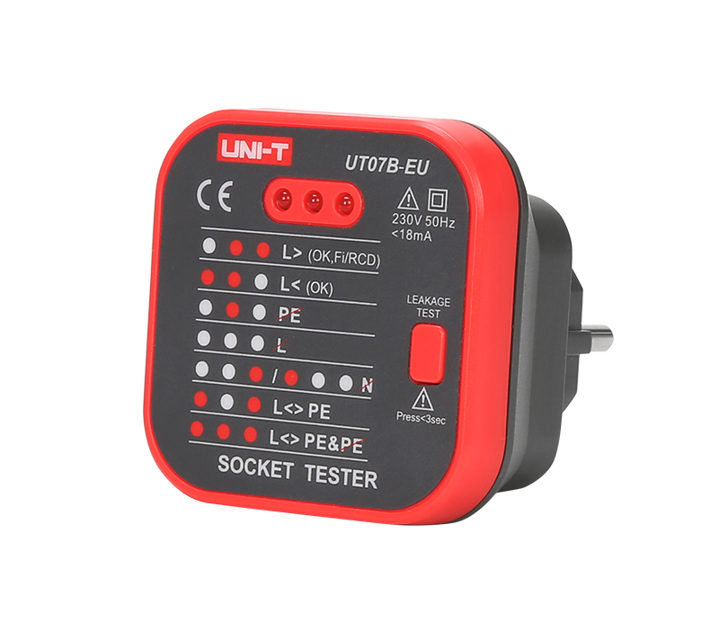 Uni-T UT07B-EU pistikupesade tester RCD kontrollifunktsiooniga