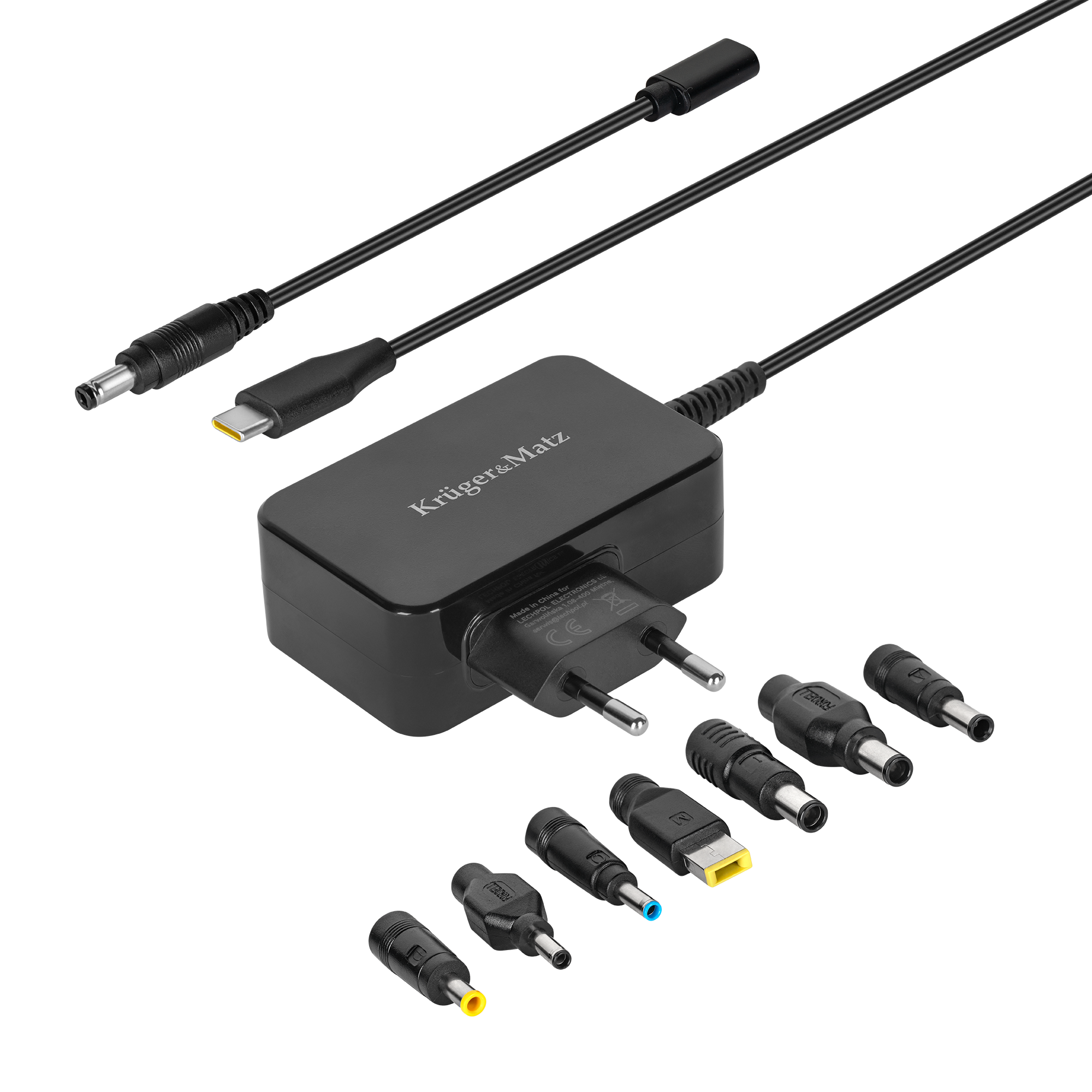 Kruger&Matz universaalne toiteadapter Power Delivery ja 7 otsikuga, 45 W