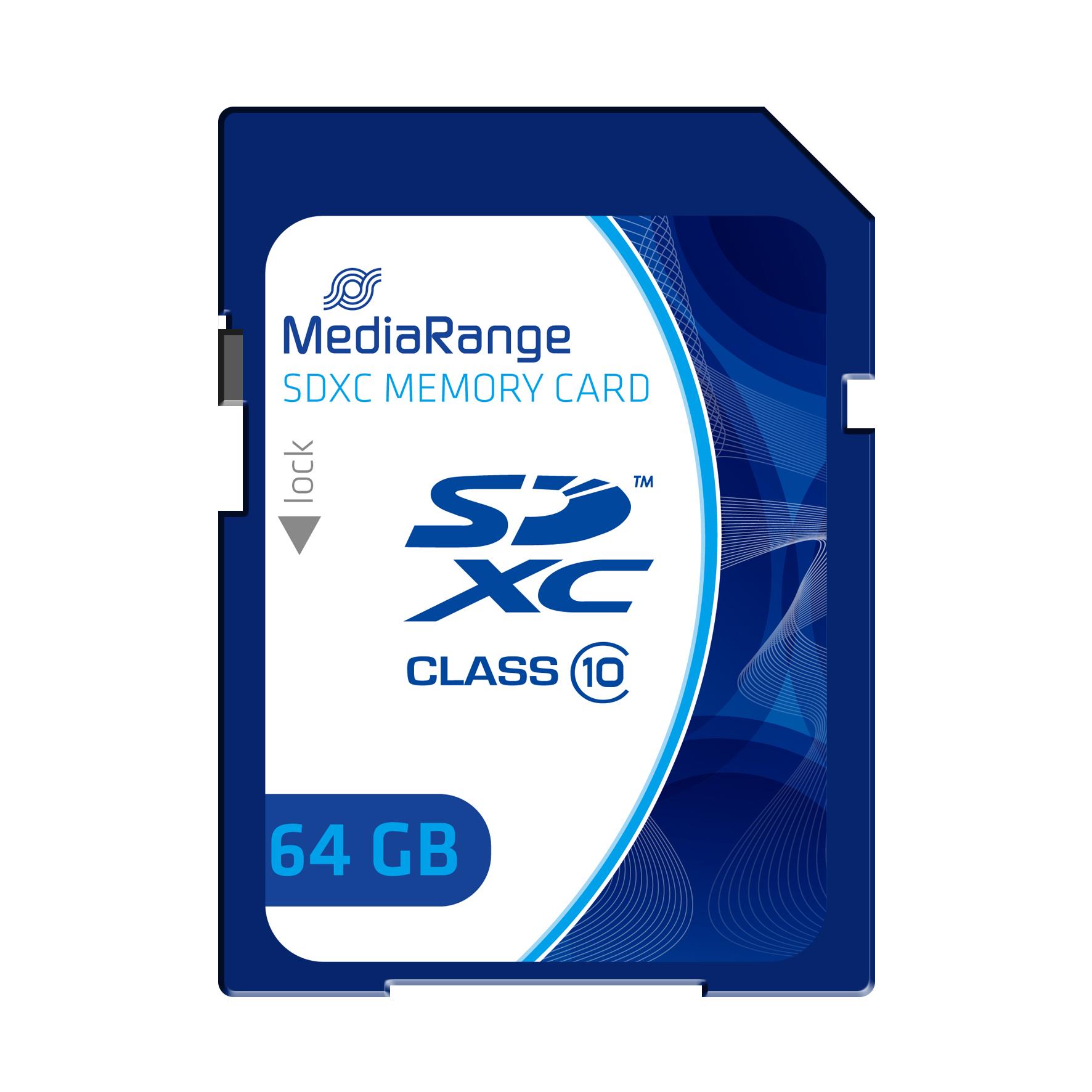 MediaRange MR965 SDXC-mälukaart, 64 GB, C10