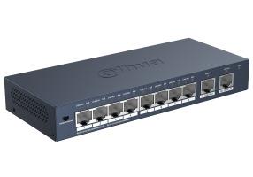 Dahua S3010-8GT-90 mittehallatav lauale või seinale paigaldatav võrgukommutaator, 8 RJ-45 Gigabit Etherneti (10/100/1000) porti, PoE, 8 PoE-porti
