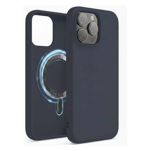 TM MagSafe Silicone ümbris iPhone 15 Pro Max jaoks; värv: Storm Blue