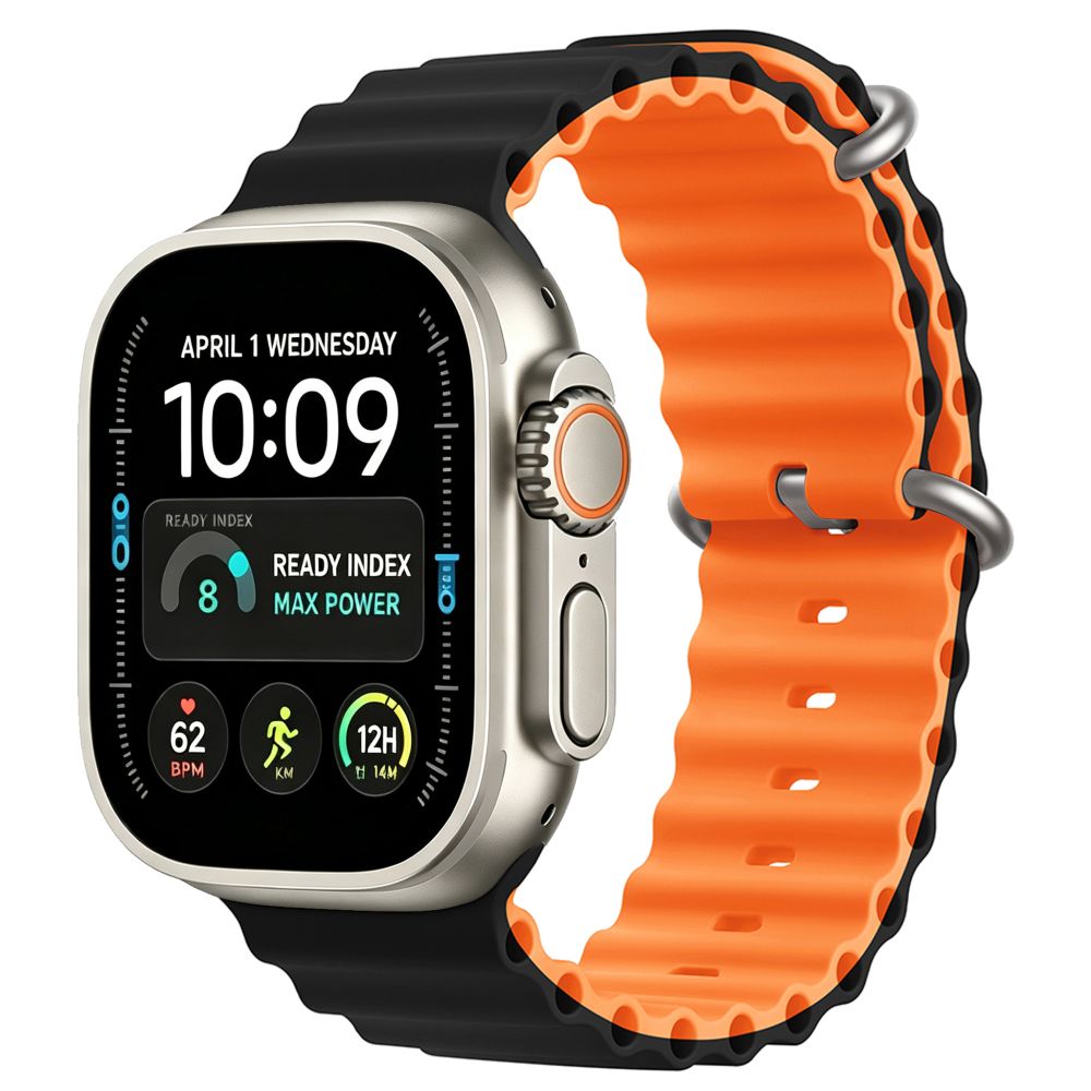 Tech-Protect IconBand Pro Strap for Apple Watch 4 / 5 / 6 / 7 / 8 / 9 / SE / Ultra 1 / 2 (42/44/45/49 mm) - Orange-Black