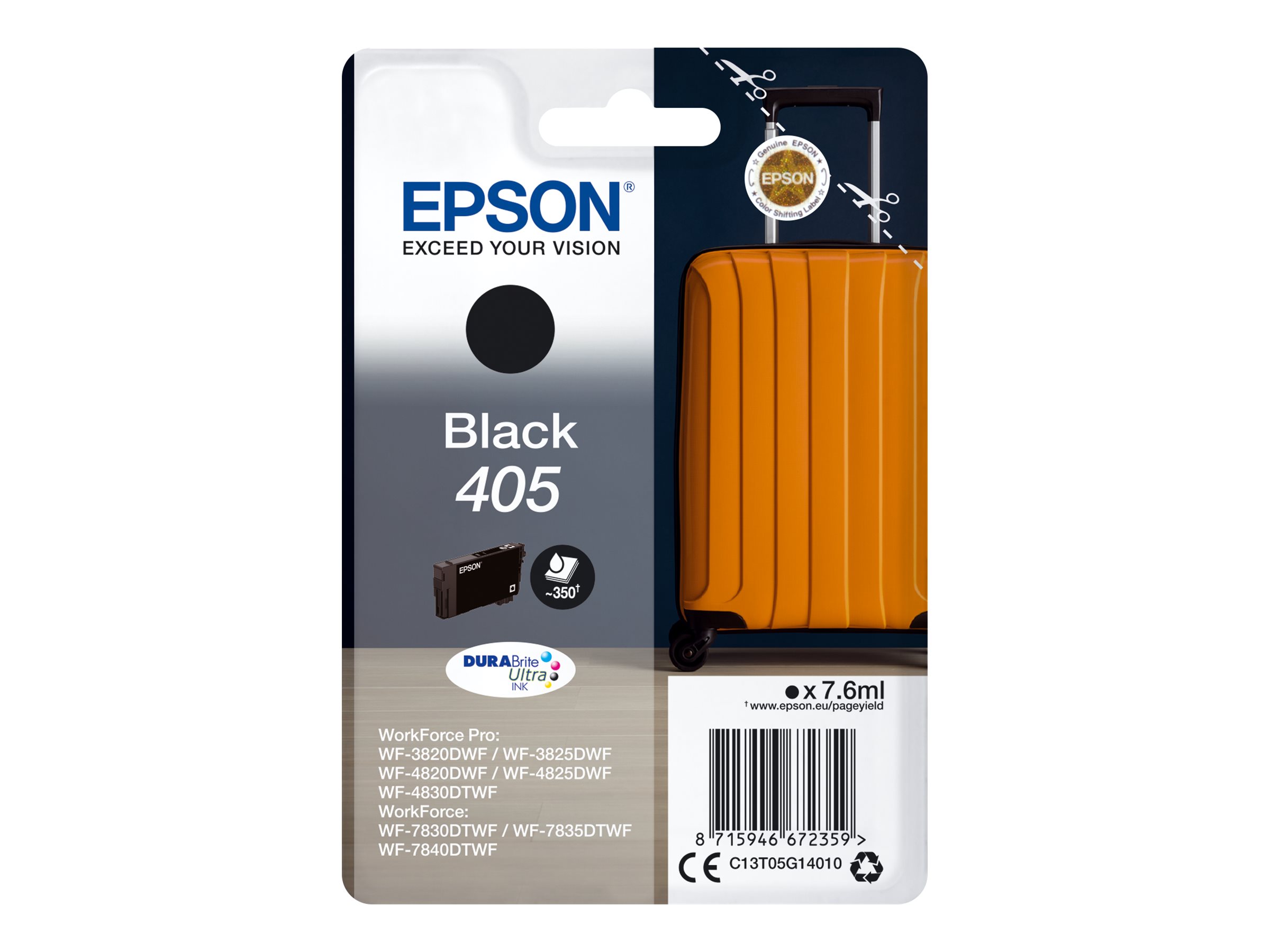 Epson 405 DURABrite Ultra tindikassett, must
