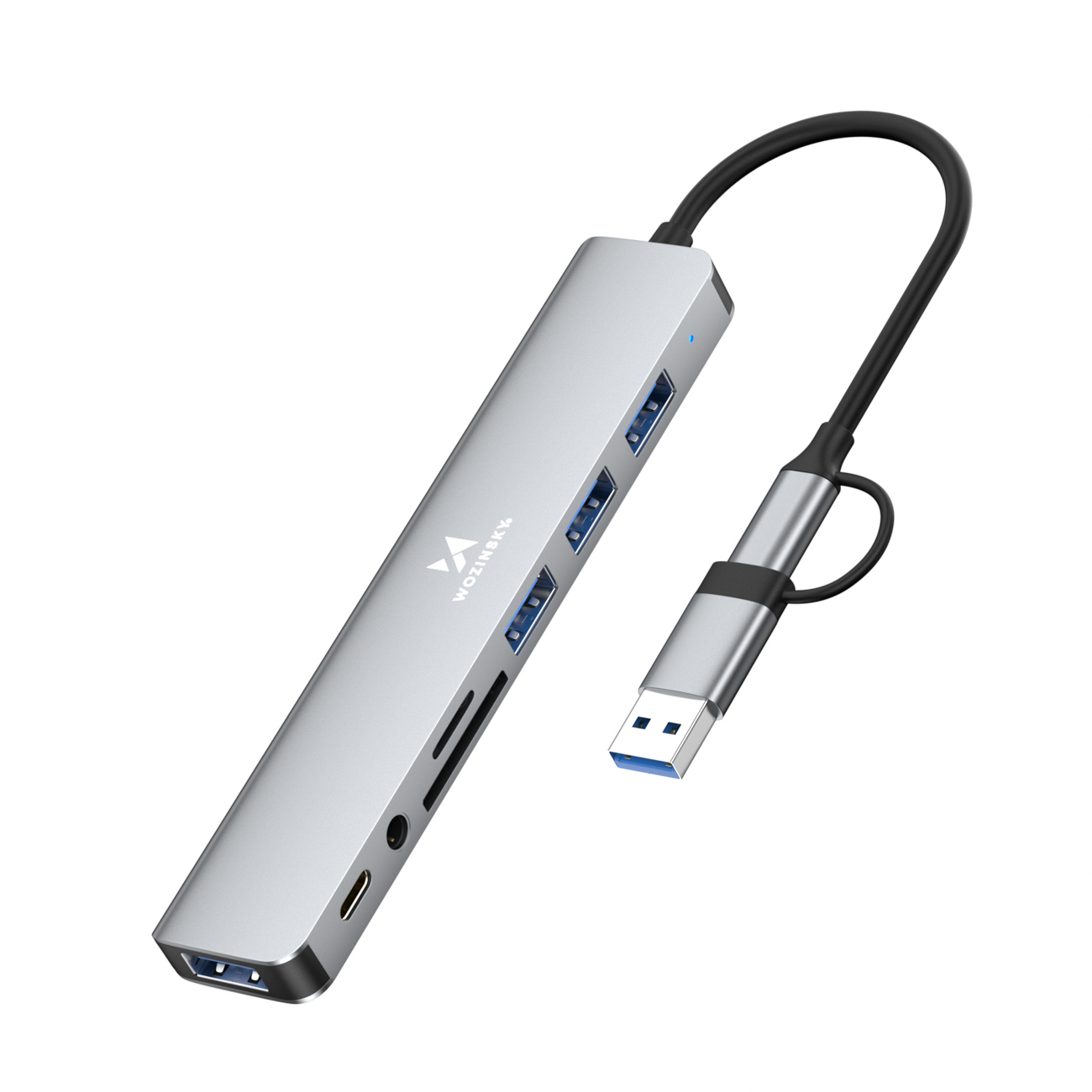 Hall 8-in-1 USB-jaotur Wozinsky WAH-81 USB 3.0, SD-kaardilugeja ja heliväljundiga