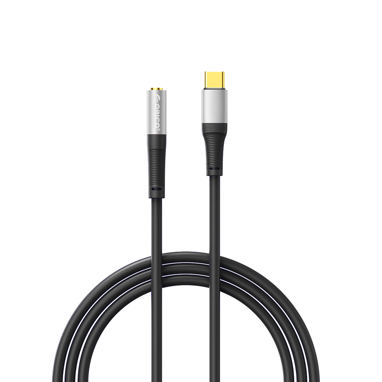 Must 1 m helikaabel Orico AXC: USB-C – 3,5 mm jack