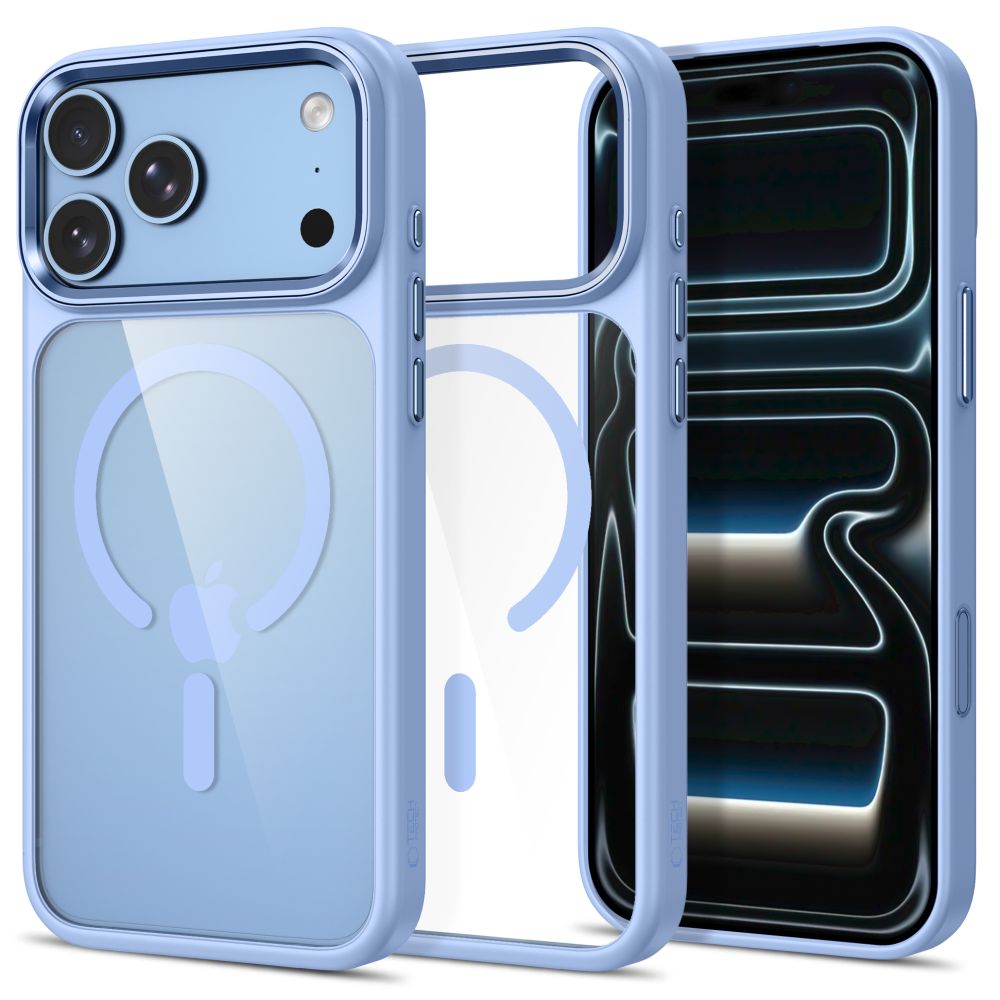 Tech-Protect Magmat MagSafe CC ümbris seadmele iPhone 17 Pro / 18 Pro – läbipaistev helesinine