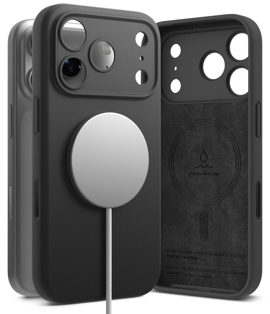 Ringke MagSafe silikoonist ümbris seadmele iPhone 18 Pro Max – must