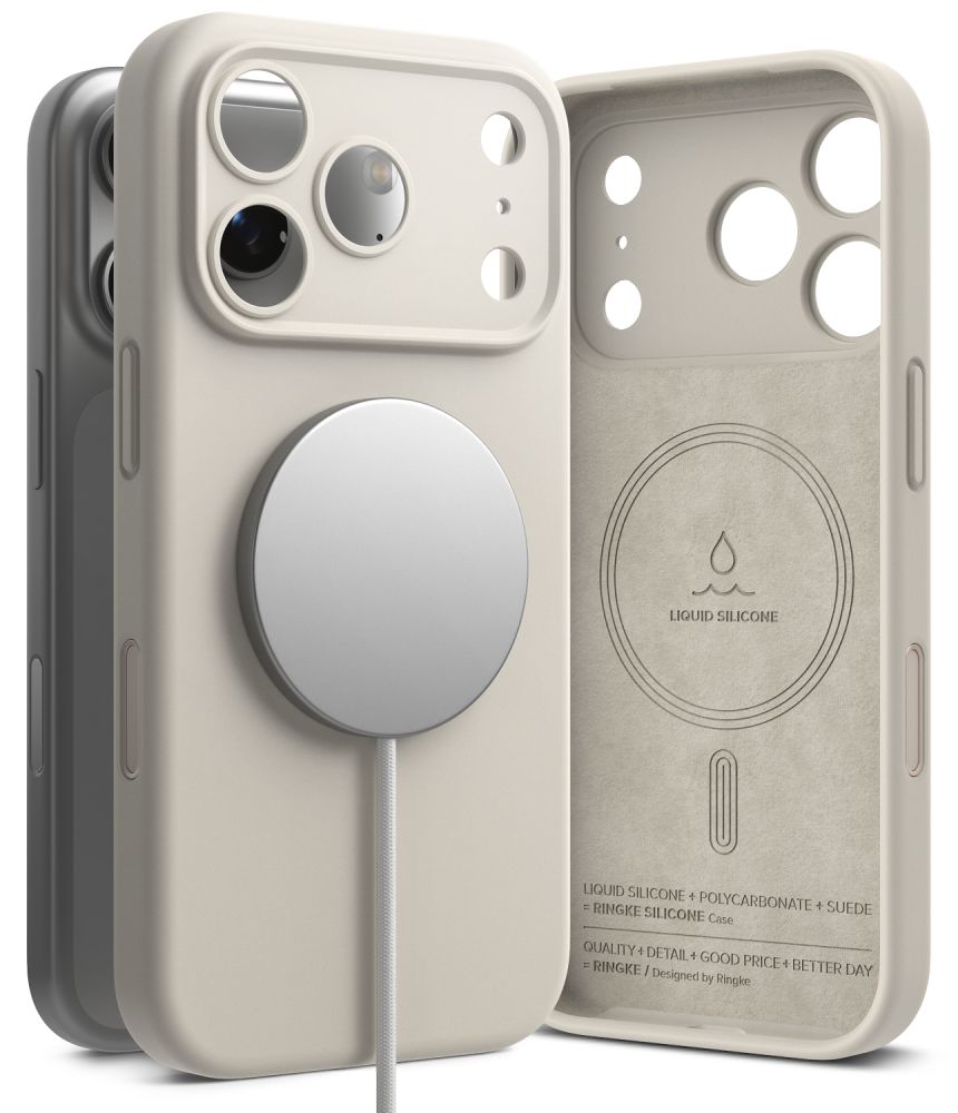 Ringke MagSafe silikoonist ümbris seadmele iPhone 18 Pro – beež