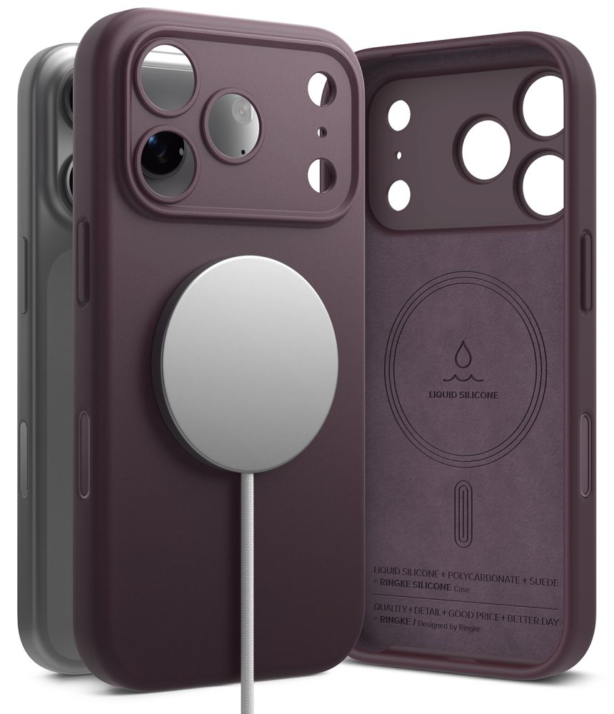 Ringke MagSafe silikoonist ümbris seadmele iPhone 18 Pro – tumekirsipunane