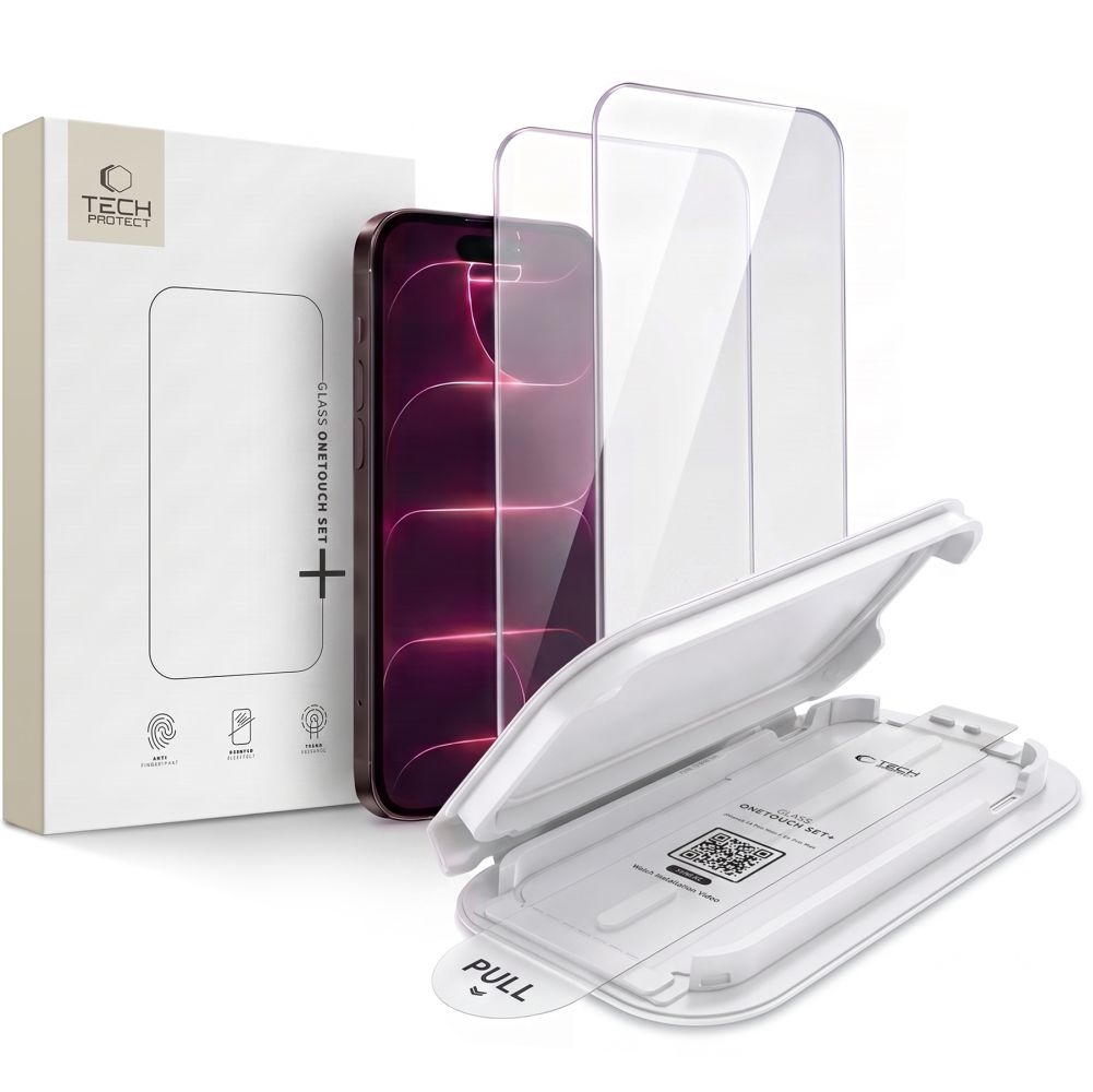 Tech-Protect OneTouch Set+ karastatud klaasist kaitsed seadmele iPhone 18 Pro / 17 Pro, 2 tk