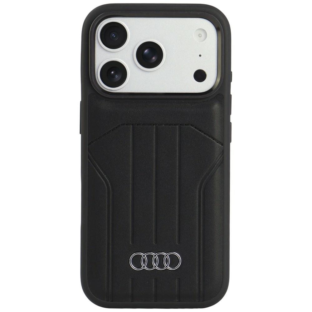 Audi kunstnahast ümbris seadmele iPhone 18 Pro / 17 Pro, MagSafe-ühilduv – must