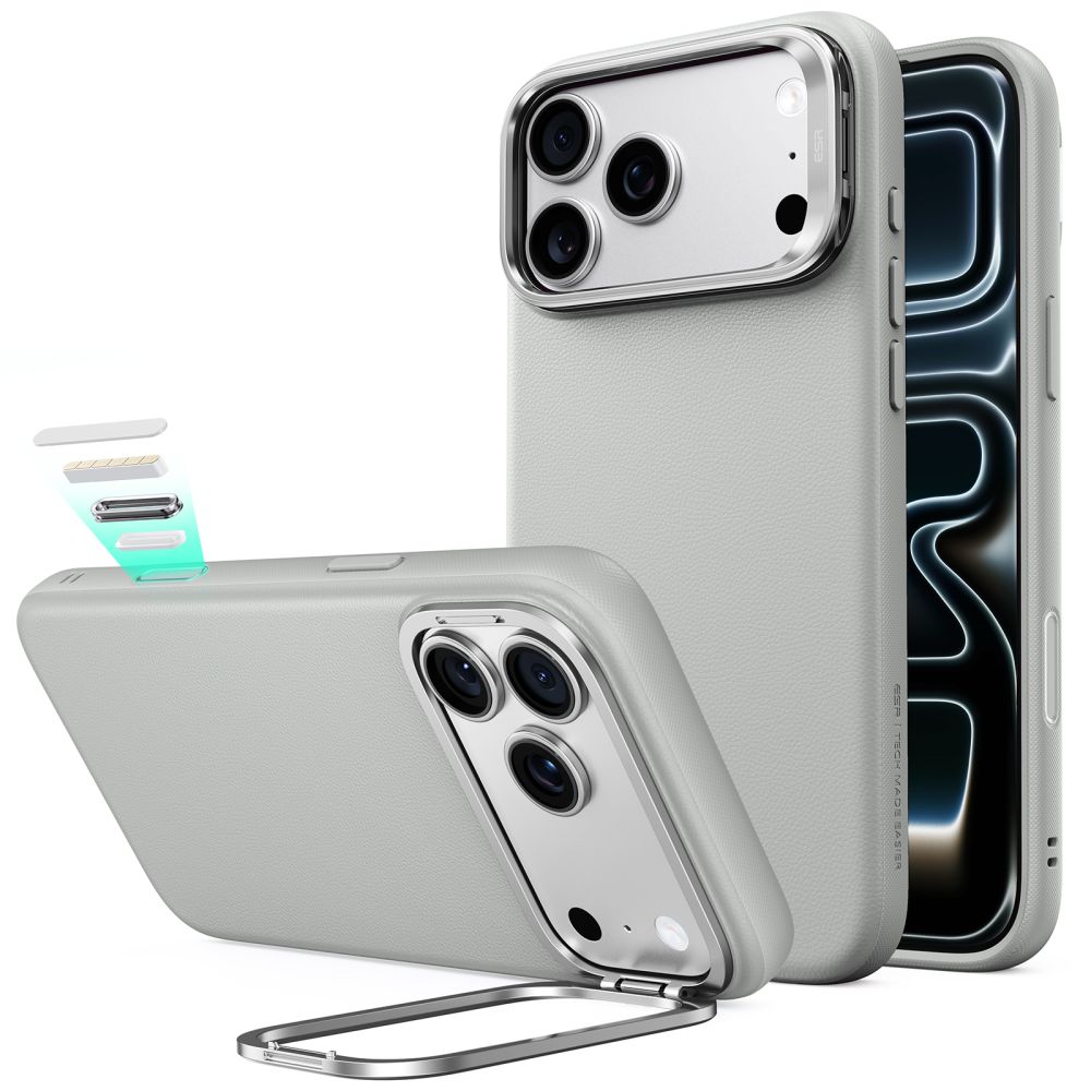 ESR Atelier ümbris seadmele iPhone 18 Pro / 17 Pro, toega, MagSafe-ühilduv – hall