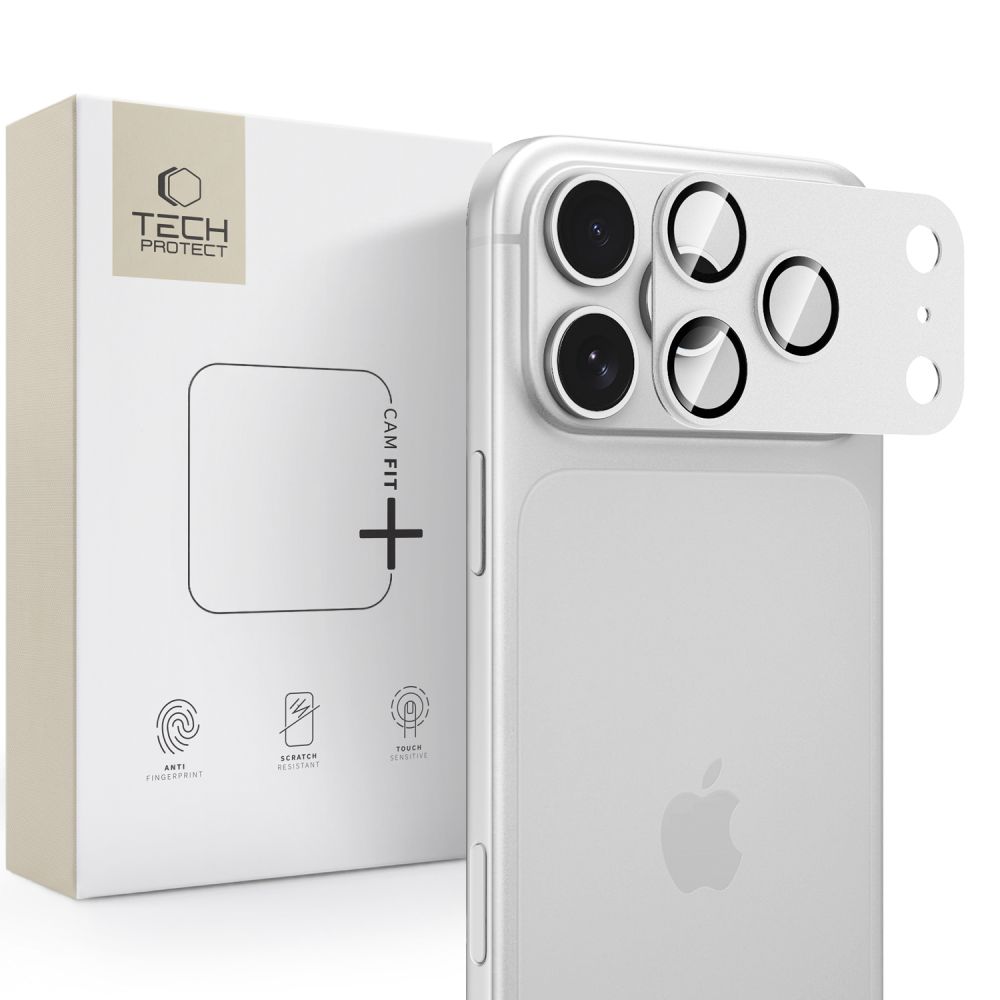 Tech-Protect Camfull Fit+ karastatud klaasist kaamerakaitse seadmele iPhone 18 Pro – hõbedane