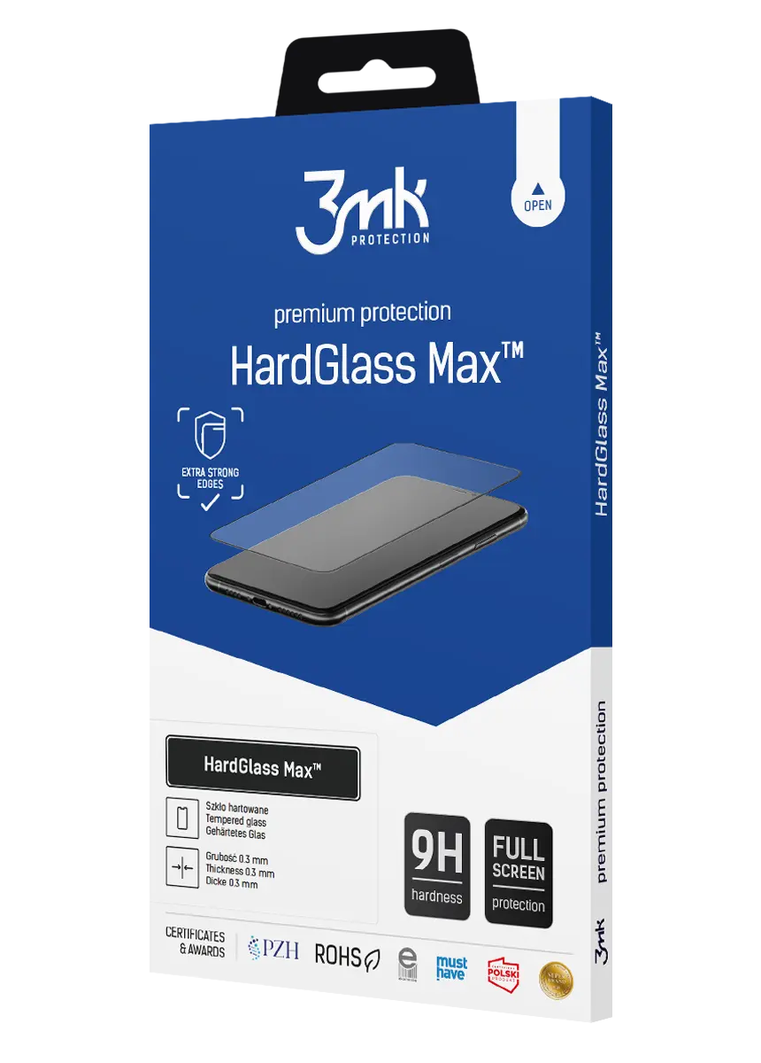 3mk HardGlass Max Black must kaitseklaas Oppo Find X10 Pro Max jaoks