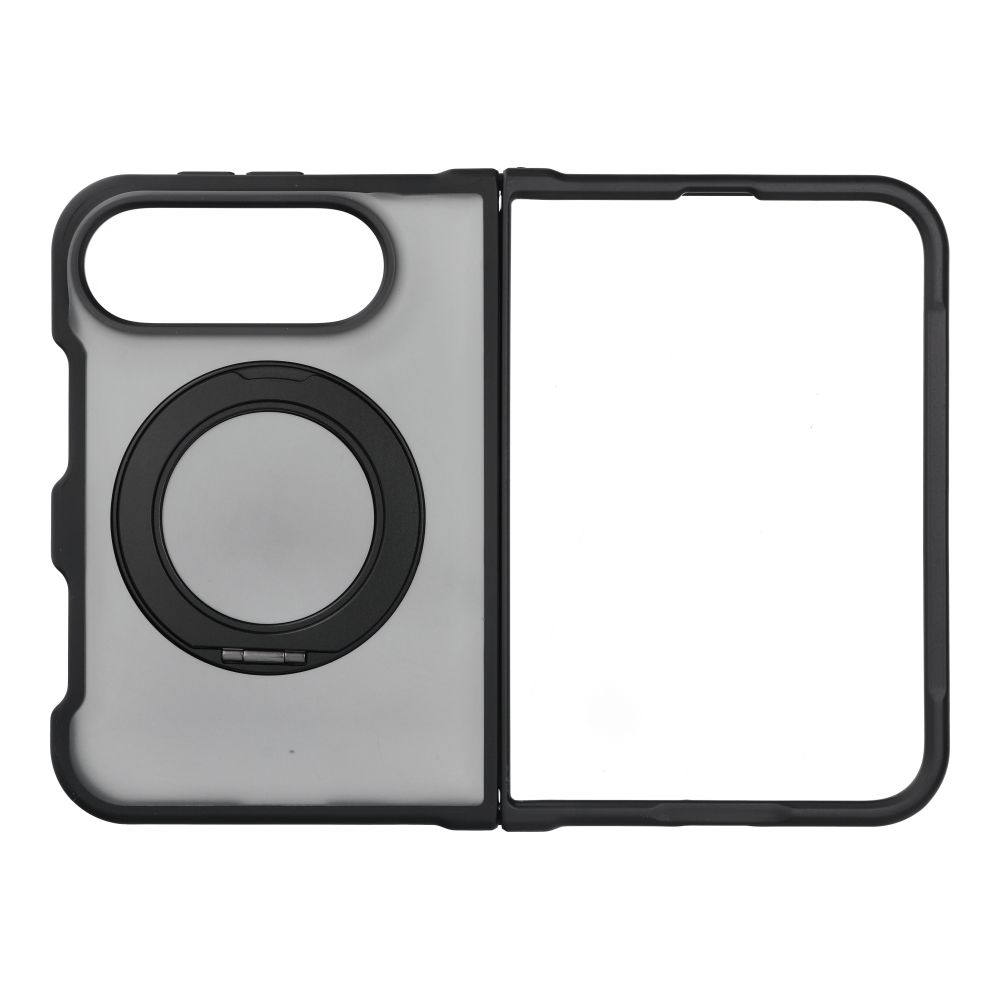 Must Forcell F-Protect 4sD-i Smoke Hybrid Kickstand Premium ümbris iPhone Duo jaoks, ühildub MagSafe'iga