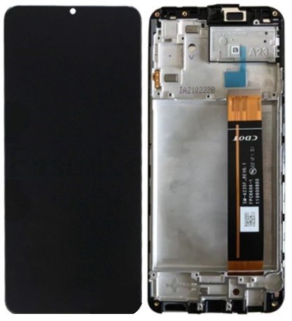 LCD screen Samsung A235 A23 4G 2022 with touch screen and frame Black original (service pack)