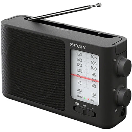 Sony ICF-506 analoograadio, 5 W, must