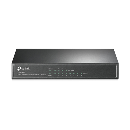 Haldamata lauavõrgulüliti TP-LINK TL-SF1008P, 8 × 10/100 Mbit/s RJ-45, neist 4 × PoE, väline toiteallikas