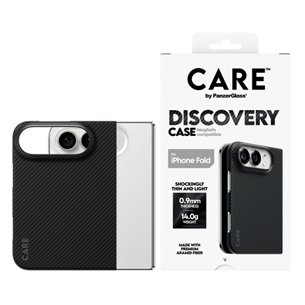 Must PanzerGlass Discovery tagakaas Apple iPhone 2026 Foldile, ringlussevõetud plast