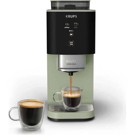 Must / roheline automaatne kohvimasin Krups Crush SA401LE0, 15 bar, 1370 W