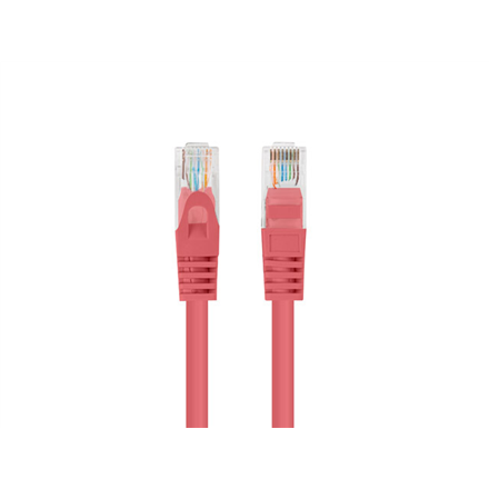 Punane Lanberg CAT.6 UTP 0,5 m võrgukaabel, Fluke-testitud, 10 tk, PCU6-20CC-0050-R