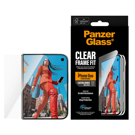 Läbipaistev klaasist ekraanikaitse PanzerGlass FrameFit koos EasyAligneriga Apple iPhone Duole
