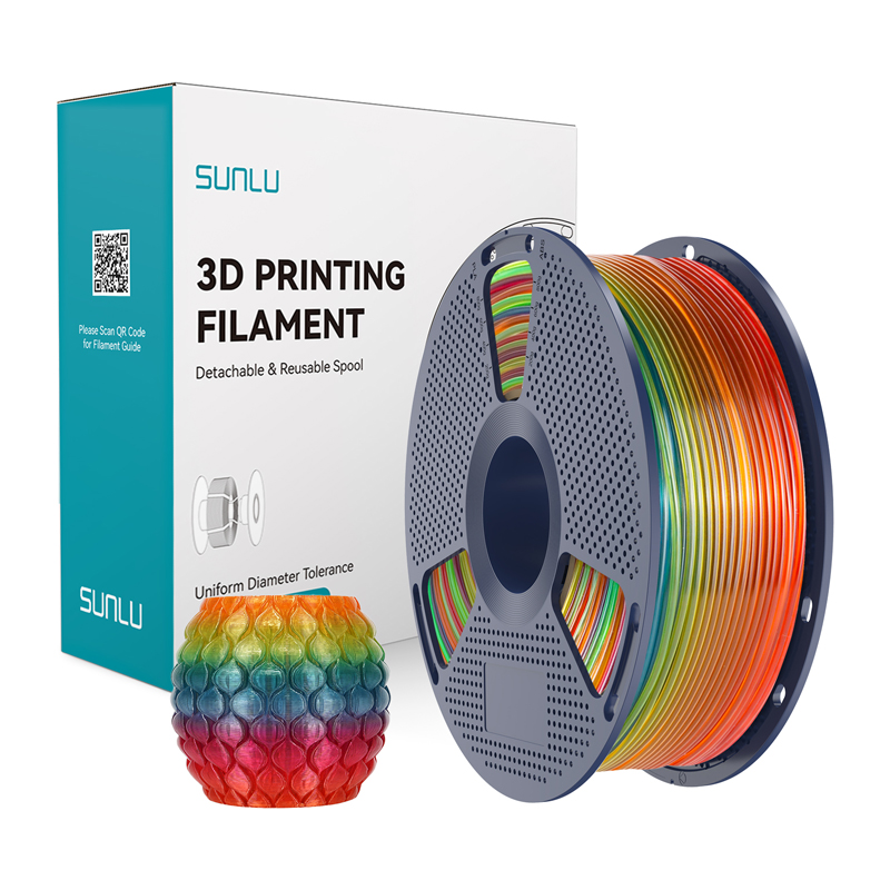Sunlu PLA 01 printimisfilament, läbipaistev, vikerkaarevärviline