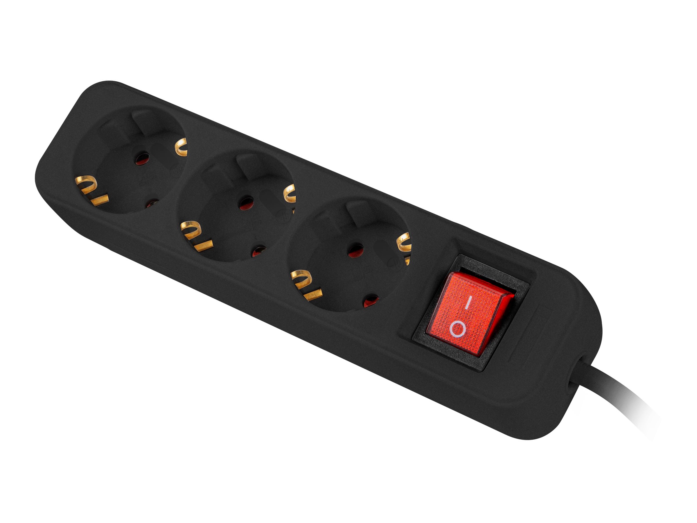 Lanberg PS1-03F-0150-BK kaitselülitiga pikendusjuhe, 3× Schuko, 1,5 m, must
