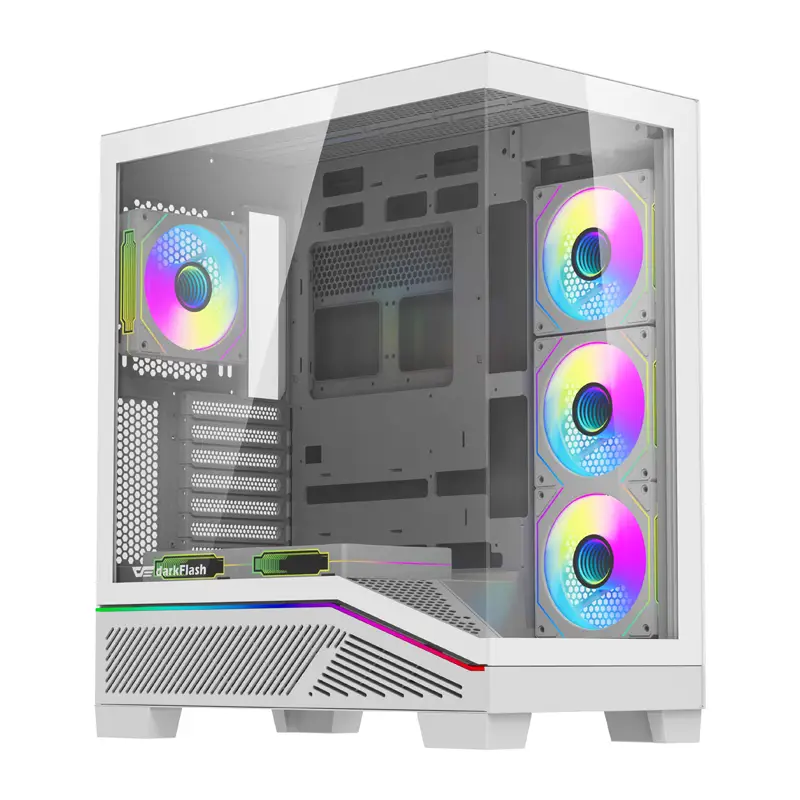 Arvutikorpus Darkflash K430 + ventilaatorid (valge)