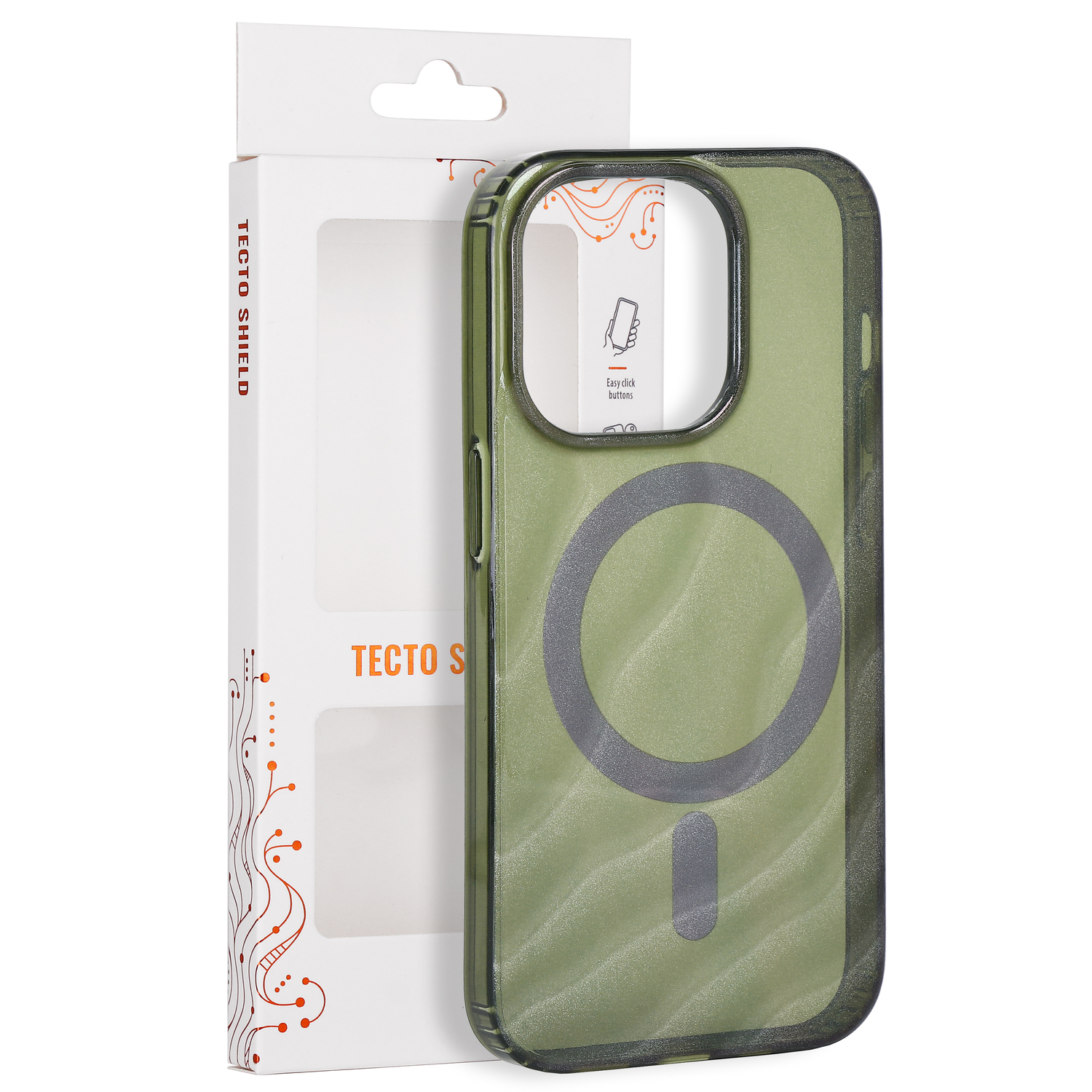 Tecto Shield Desert Mag ümbris mudelile iPhone 14 Pro 6,1", tume oliivroheline