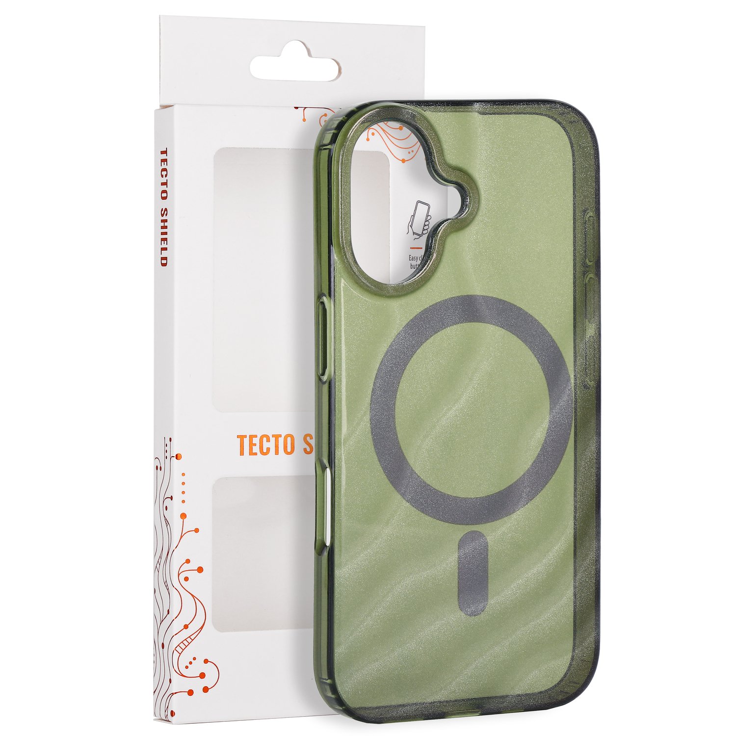 Tecto Shield Desert Mag ümbris mudelile iPhone 16 6,1", tume oliivroheline