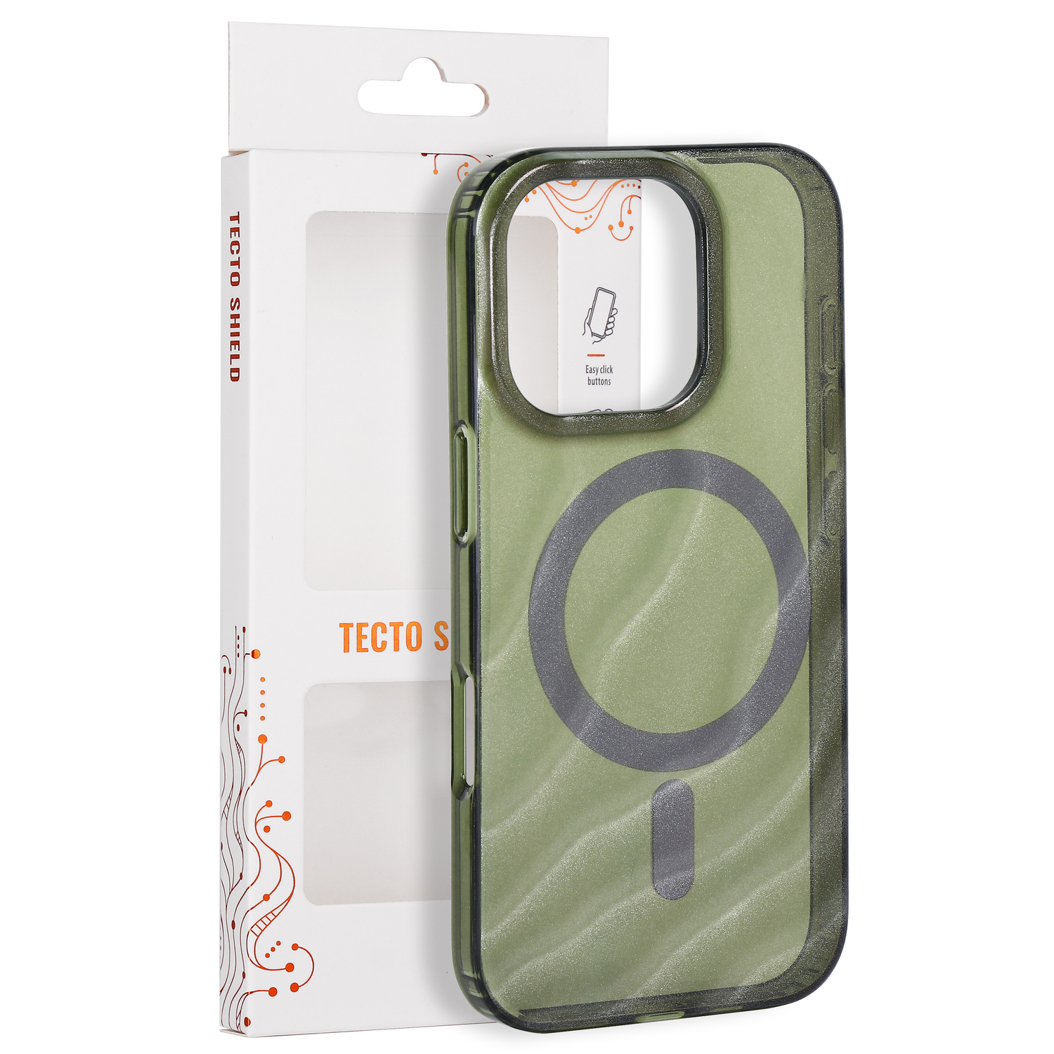 Tecto Shield Desert Mag ümbris mudelile iPhone 16 Pro 6,3", tume oliivroheline