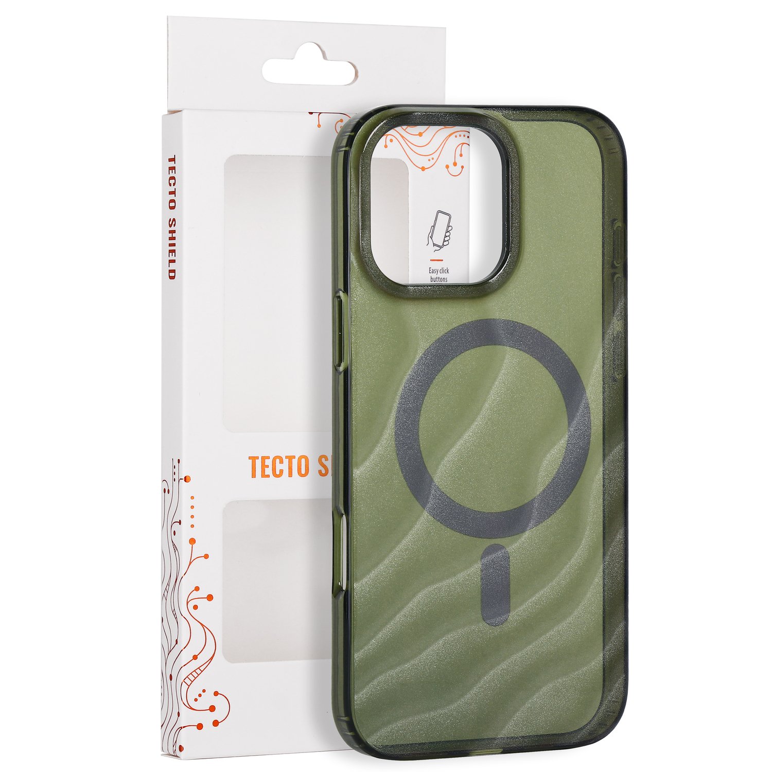Tecto Shield Desert Mag ümbris mudelile iPhone 16 Pro Max 6,9", tume oliivroheline