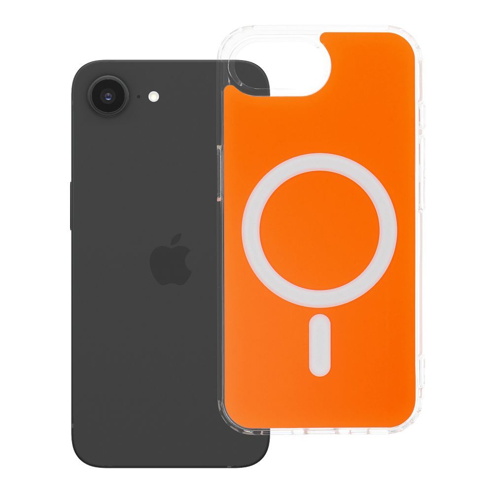 MagSafe-ühilduv Clear Fusion Mag Cover ümbris iPhone 16e (SE4 2025) / 17e jaoks, Hermes Orange