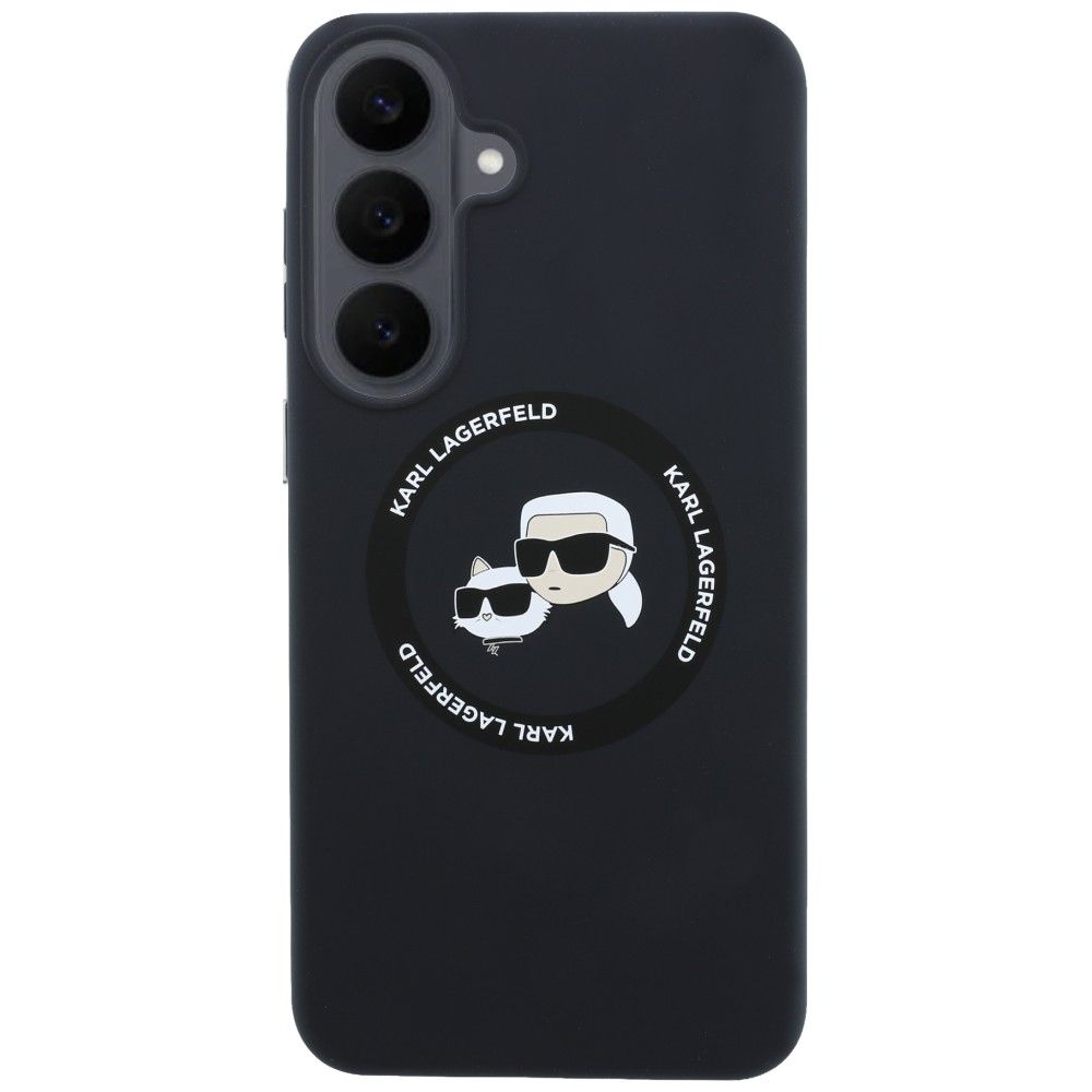 Karl Lagerfeld Silicone Karl&Choupette Heads MagSafe ümbris Samsung Galaxy S26 FE – must