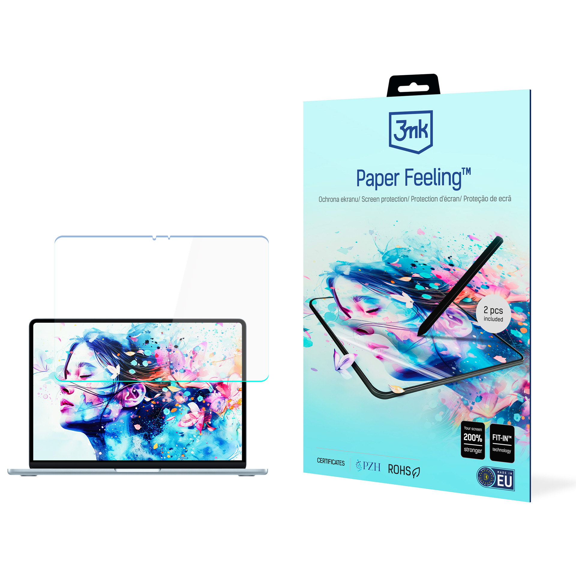 Apple MacBook Air 13,6" M2/M3/M4 – kuni 15" 3mk Paper Feeling – ekraanikile