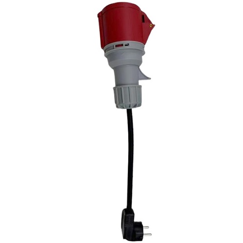 Elektriautolaadija adapter: CEE-pesa 11 kW, 16 A – Schuko-pistik 230 V, 3,5 kW