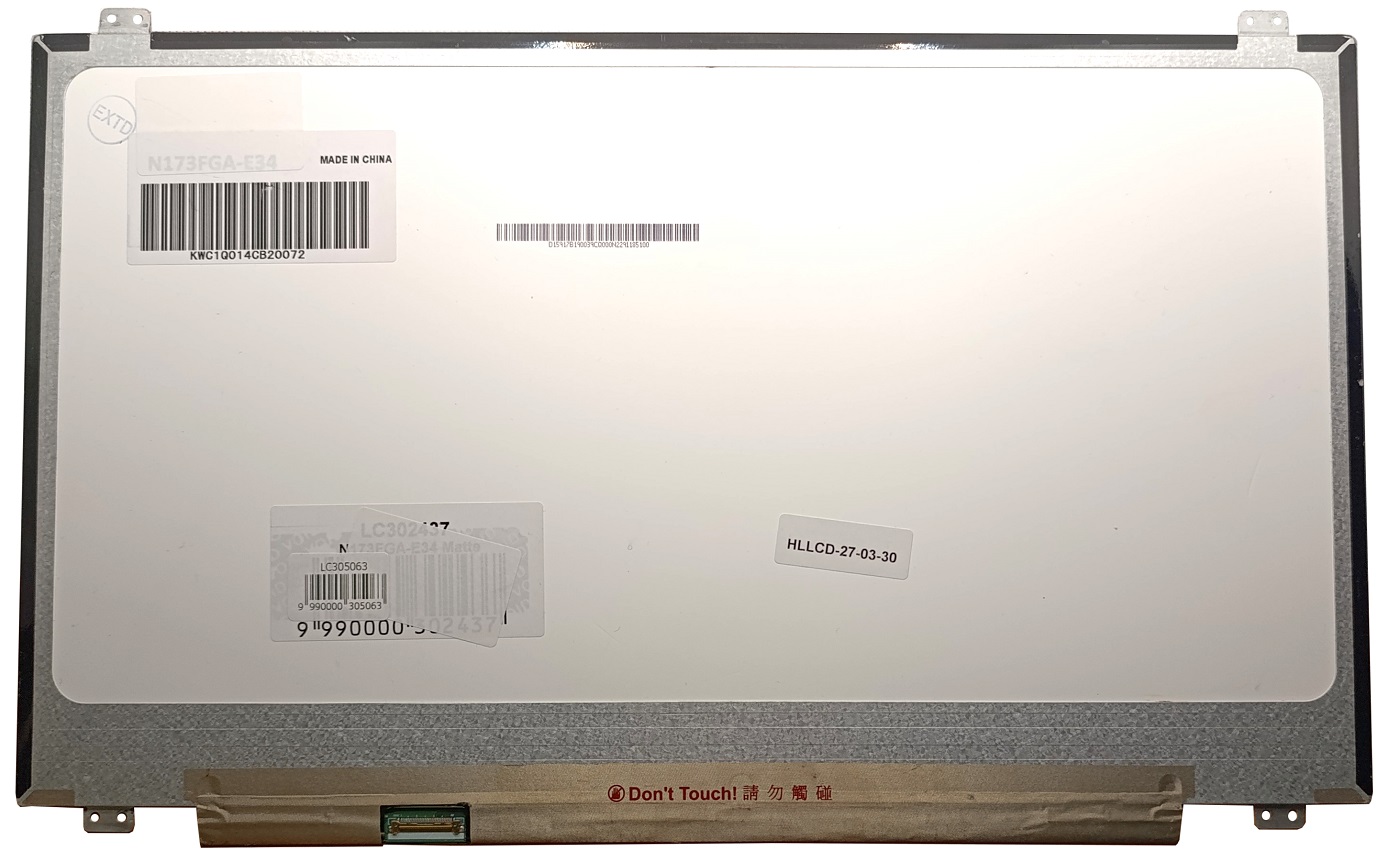 LCD-ekraan 17,3 tolli, 1600 × 900 HD+, SLIM, LED, matt, 30-kontaktiline ühendus vasakul, A+