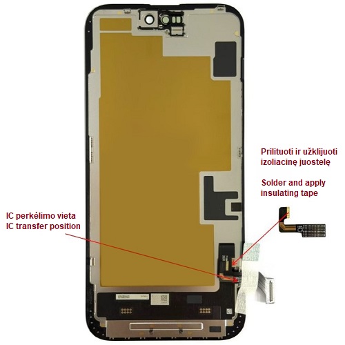 LTPO Soft OLED ekraan iPhone 15 Plus jaoks, 60 Hz