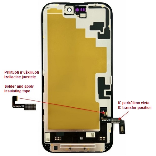 LTPO Soft OLED ekraan iPhone 16 jaoks, 60 Hz