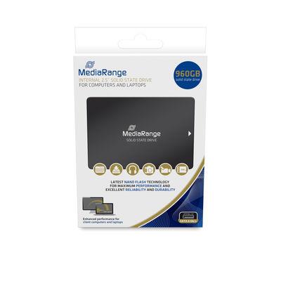MediaRange MR1004 2,5" SSD, 960 GB, Serial ATA III, kirjutamine 480 MB/s, lugemine 550 MB/s, blisterpakend